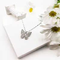Wholesale Jewelry Simple Style Classic Style Butterfly Zinc Alloy Zircon Inlay Pendant Necklace main image 3