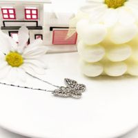 Wholesale Jewelry Simple Style Classic Style Butterfly Zinc Alloy Zircon Inlay Pendant Necklace main image 2