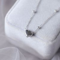 Fashion Heart Shape Titanium Steel Necklace 1 Piece sku image 2