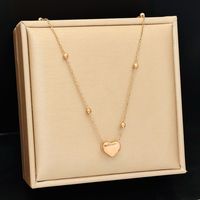 Fashion Heart Shape Titanium Steel Necklace 1 Piece sku image 5