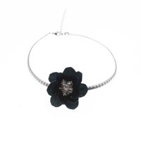 Retro Vacation Sweet Flower 304 Stainless Steel Arylic Plating Inlay Artificial Crystal Silver Plated Women's Choker main image 10