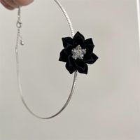 Retro Vacation Sweet Flower 304 Stainless Steel Arylic Plating Inlay Artificial Crystal Silver Plated Women's Choker main image 7