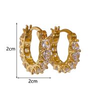 1 Pair IG Style Basic Classic Style Circle Inlay Copper Zircon Hoop Earrings main image 2