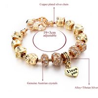 Handmade Solid Color Animal Heart Shape Solid Color Alloy Beaded Inlay Rhinestones Women's Bracelets main image 2