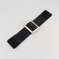 Simple Style Solid Color Pu Leather Elastic Band Metal Button Women's Woven Belts main image 5