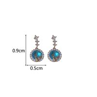 1 Pair IG Style Shiny Round Inlay Copper Moonstone Zircon Drop Earrings main image 2