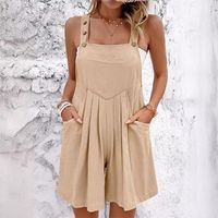 Women's Bodysuits Sleeveless Bodysuits Pocket Simple Style Solid Color main image 4