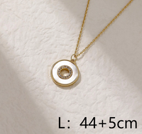 Copper Elegant Lady Inlay Round Rhinestones Pendant Necklace main image 2