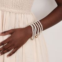 IG Style Simple Style Geometric Alloy Beaded Pearl Inlay Rhinestones Women's Bracelets main image 1