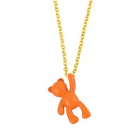 Wholesale Simple Solid Color Bear Pendant Copper Necklace Nihaojewelry sku image 4