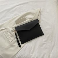 Women's Large Pu Leather Solid Color Streetwear Magnetic Buckle Envelope Bag sku image 2