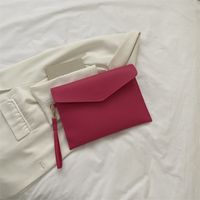 Women's Large Pu Leather Solid Color Streetwear Magnetic Buckle Envelope Bag sku image 3