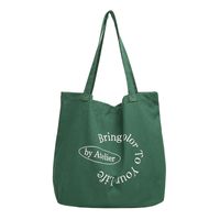 Women's Large Canvas Letter Basic Open Canvas Bag main image 8