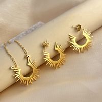 Casual Retro Sun 304 Stainless Steel Earrings Necklace 1 Piece 1 Pair main image 5