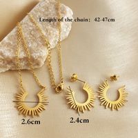 Casual Retro Sun 304 Stainless Steel Earrings Necklace 1 Piece 1 Pair main image 2