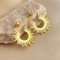 Casual Retro Sun 304 Stainless Steel Earrings Necklace 1 Piece 1 Pair main image 3