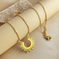 Casual Retro Sun 304 Stainless Steel Earrings Necklace 1 Piece 1 Pair sku image 1