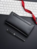 Women's Solid Color Pu Leather Fold In Half Long Wallets sku image 1