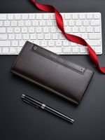 Women's Solid Color Pu Leather Fold In Half Long Wallets sku image 2