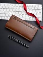 Women's Solid Color Pu Leather Fold In Half Long Wallets sku image 3