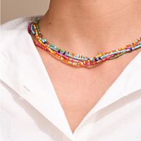 Großhandel Schmuck Nordischer Stil Einfacher Stil Geometrisch Glas Glas Perlen Halskette main image 1