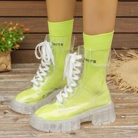 Women's Streetwear Solid Color Round Toe Martin Boots sku image 1