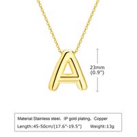 304 Stainless Steel Copper Alloy 18K Gold Plated IG Style Sweet Handmade Letter Pendant Necklace main image 2