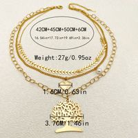304 Stainless Steel Casual Vacation Tropical Inlay Plant Life Tree Pearl Three Layer Necklace main image 4