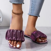 Women's Casual Solid Color Square Toe Slides Slippers sku image 6
