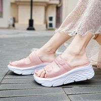 Women's Casual Vacation Color Block Round Toe Wedge Slippers main image 2