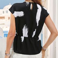 Femmes T-Shirt Manche Courte T-shirts Vêtement De Rue Bloc De Couleur main image 4
