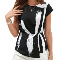 Women's T-shirt Short Sleeve T-Shirts Streetwear Color Block main image 5