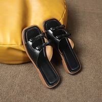 Women's Casual Commute Solid Color Bowknot Square Toe Slides Slippers main image 4