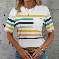 Femmes T-Shirt Manche Courte T-shirts Impression Style Simple Bande main image 2