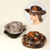 Women's Sports Camouflage Elastic Band Wide Eaves Bucket Hat main image 1