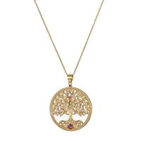 Kupfer 18 Karat Vergoldet Elegant Süß Romantisch Inlay Geometrisch Zirkon Halskette Mit Anhänger sku image 11