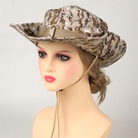 Women's Sports Camouflage Elastic Band Wide Eaves Bucket Hat main image 2