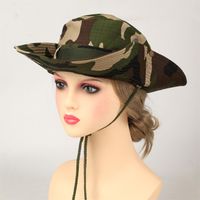 Women's Sports Camouflage Elastic Band Wide Eaves Bucket Hat main image 3