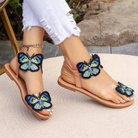 Women's Vacation Ethnic Style Solid Color Butterfly Round Toe Beach Sandals main image 2