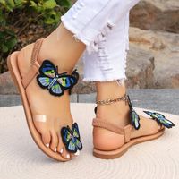 Women's Vacation Ethnic Style Solid Color Butterfly Round Toe Beach Sandals main image 3
