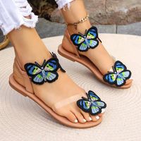 Women's Vacation Ethnic Style Solid Color Butterfly Round Toe Beach Sandals main image 1