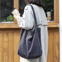 Women's Large Corduroy Solid Color Streetwear Open Tote Bag main image 3