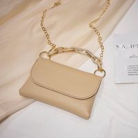 Women's Pu Leather Solid Color Classic Style Magnetic Buckle Crossbody Bag sku image 2