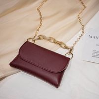 Women's Pu Leather Solid Color Classic Style Magnetic Buckle Crossbody Bag sku image 5