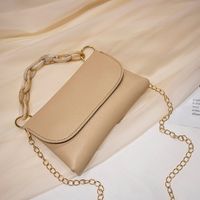 Women's Pu Leather Solid Color Classic Style Magnetic Buckle Crossbody Bag main image 3