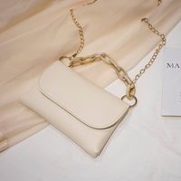 Women's Pu Leather Solid Color Classic Style Magnetic Buckle Crossbody Bag sku image 1