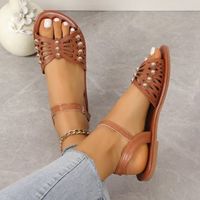 Women's Casual Solid Color Round Toe Flat Sandals sku image 17