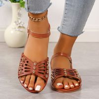 Women's Casual Solid Color Round Toe Flat Sandals main image 5