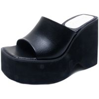Women's Casual Solid Color Square Toe High Heel Slippers main image 3
