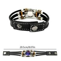 Vintage Style Punk Classic Style Constellation Pu Leather Beaded Inlay Glass Women's Bracelets main image 2